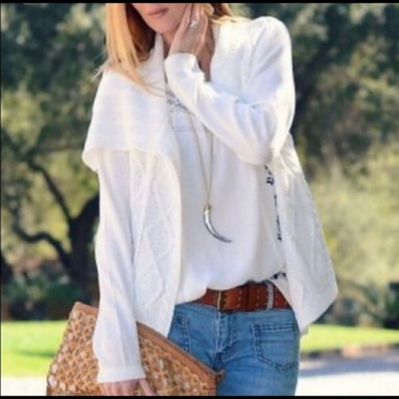 CAbi Sweaters - CAbi # 193 white cable cardigan NWT  size Med